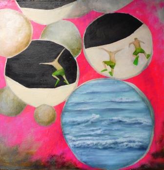 Leinwand Acryl Öl 70x70cm